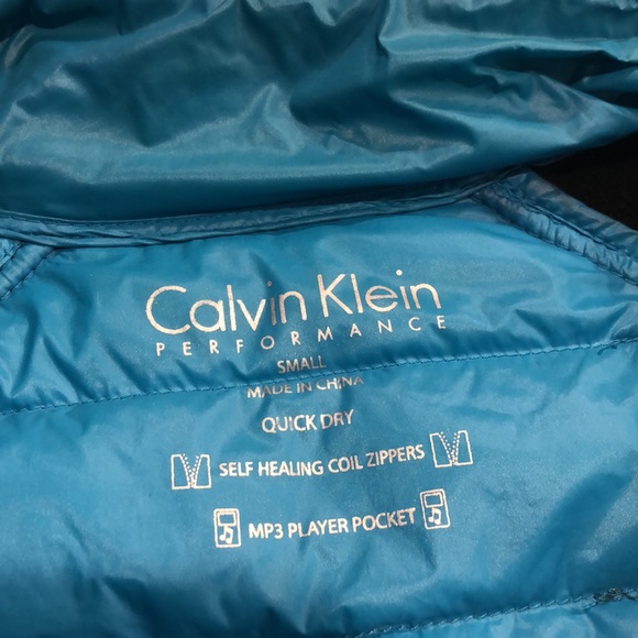 Calvin Klein Performance Small Part Puffer Blue and Black Jacket - Picture 8 of 17